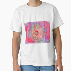Psychedelic Retro Coral Rainbow Hibiscus Classic T-Shirt