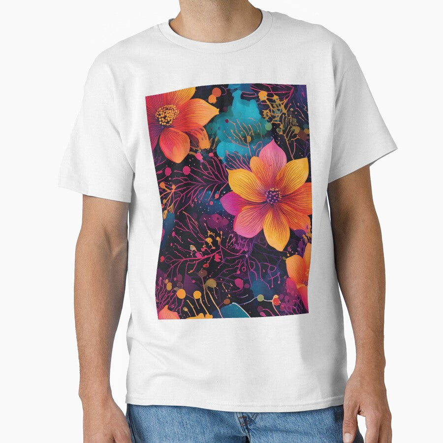 Floral fusion Memphis style Classic T-Shirt