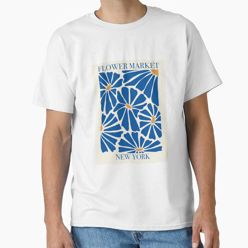 Blue Flower market pastel New York Classic T-Shirt