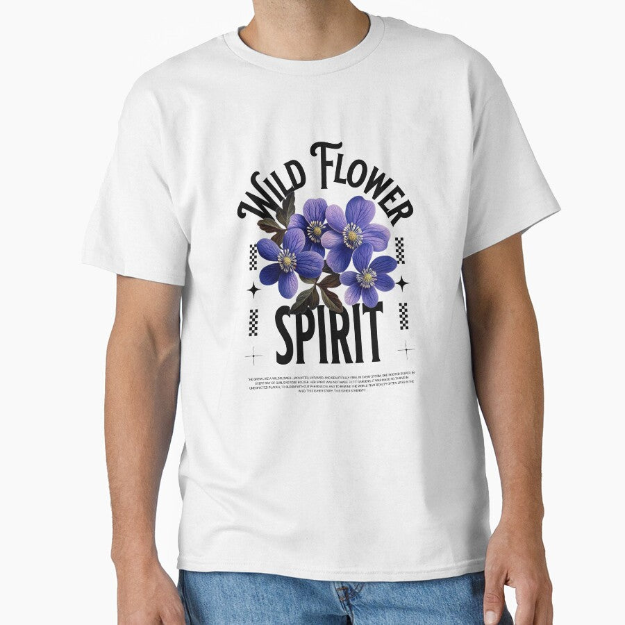 Wild Flower Spirit Retro Floral Nature Aesthetic Classic T-Shirt