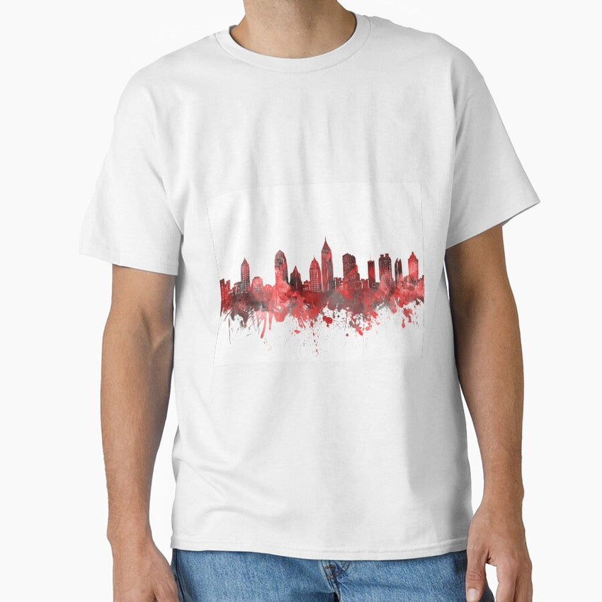 Atlanta Skyline Red Classic T Shirt