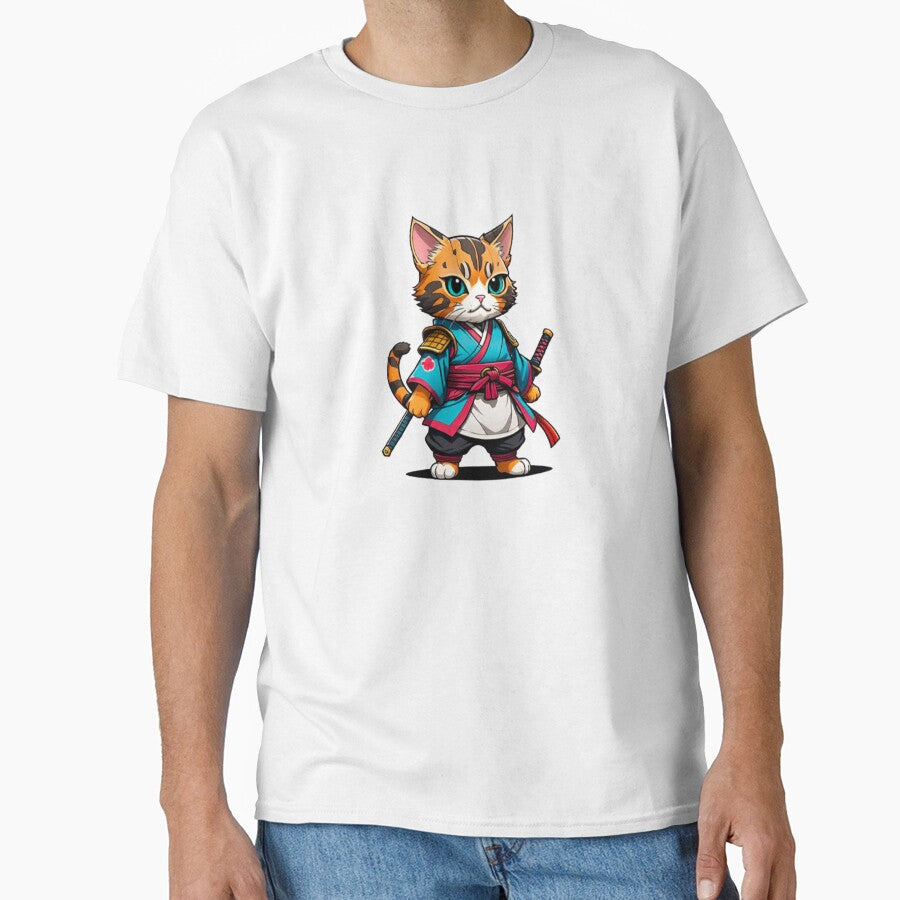 Cute cat tortie samurai Classic T-Shirt