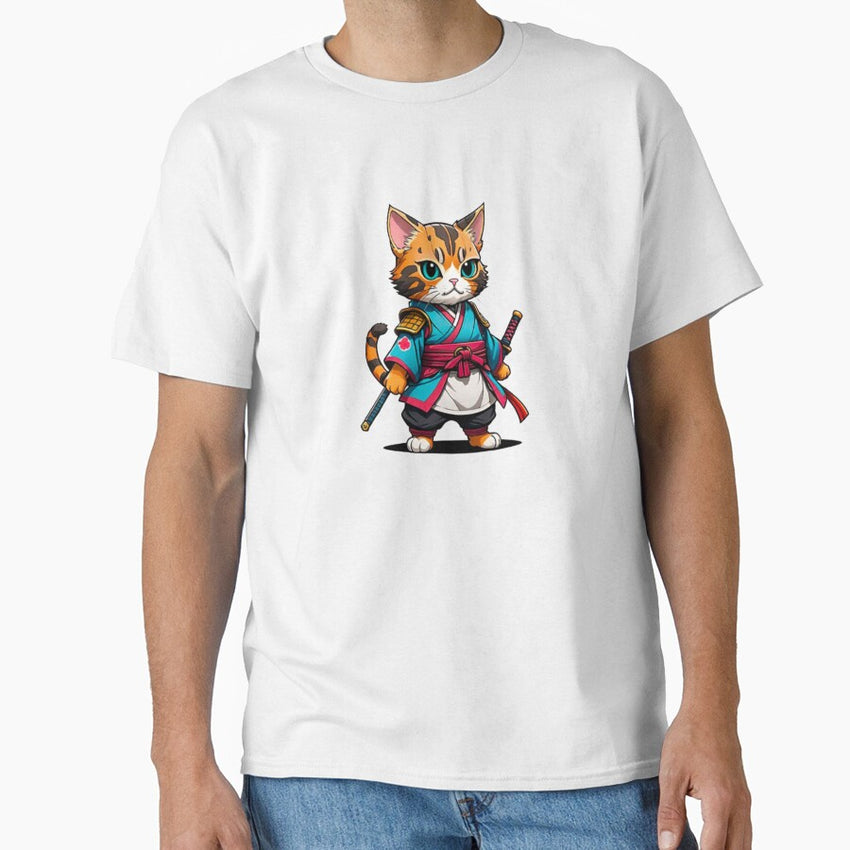 Cute cat tortie samurai Classic T-Shirt