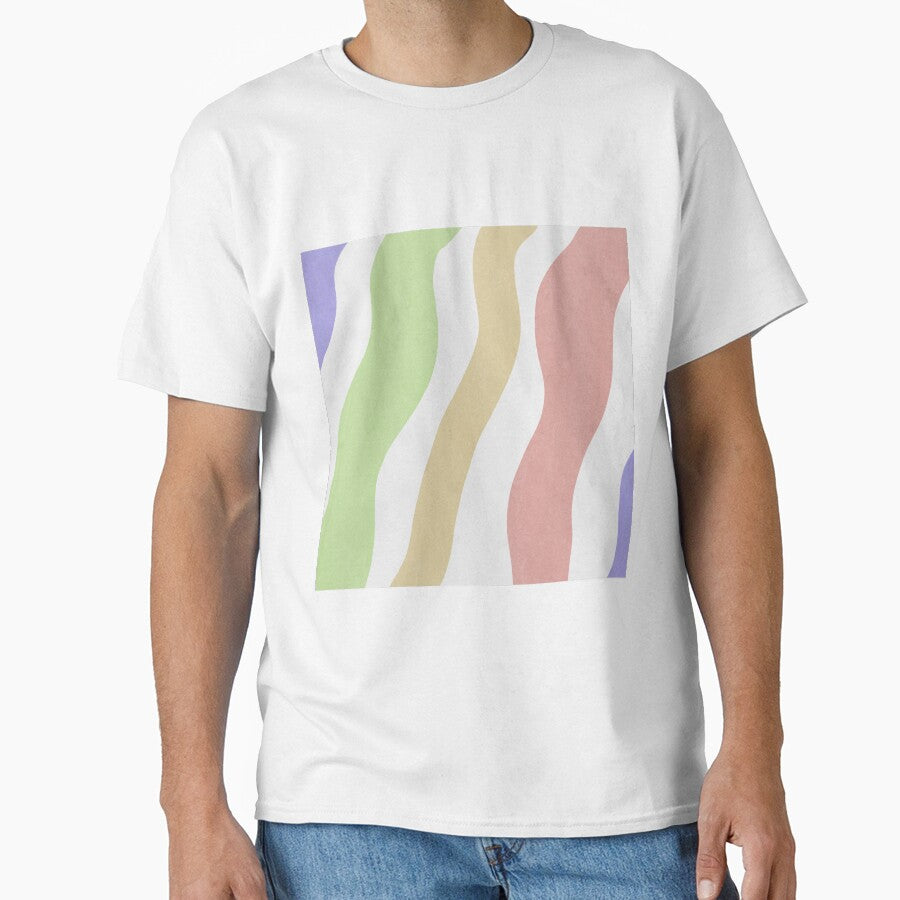 Aesthetic Retro Vintage Colorful Lines Classic T Shirt