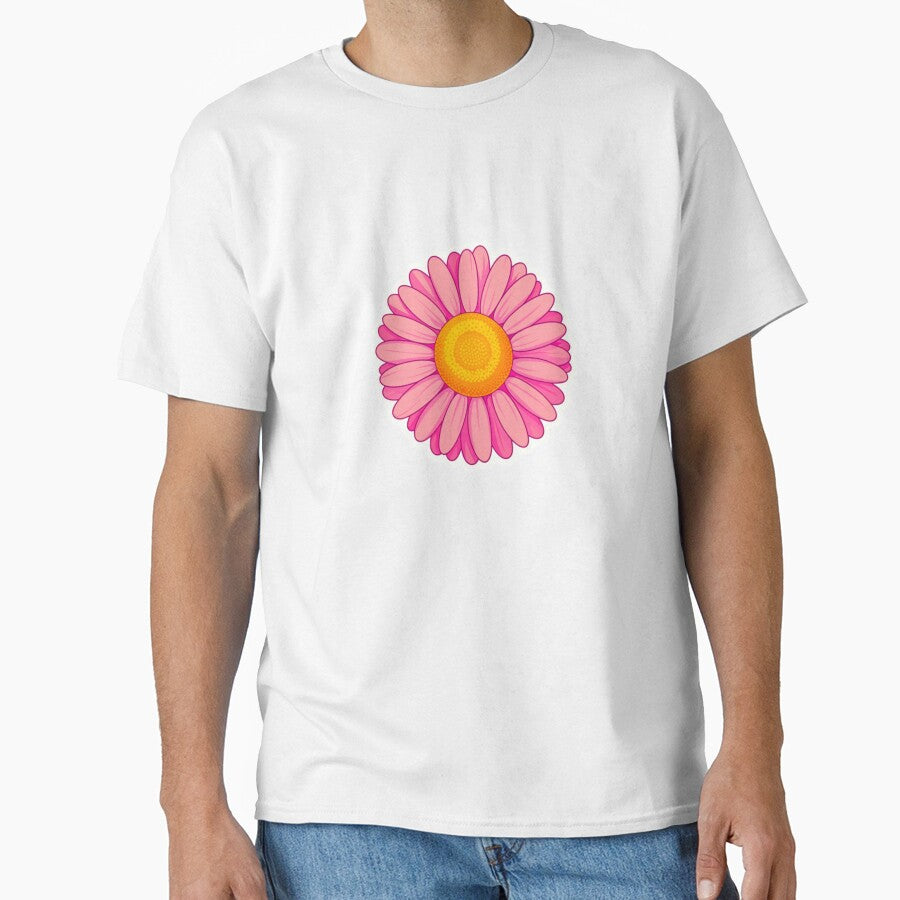 HOT PINK RETRO PINK DAISY STICKER Classic T-Shirt