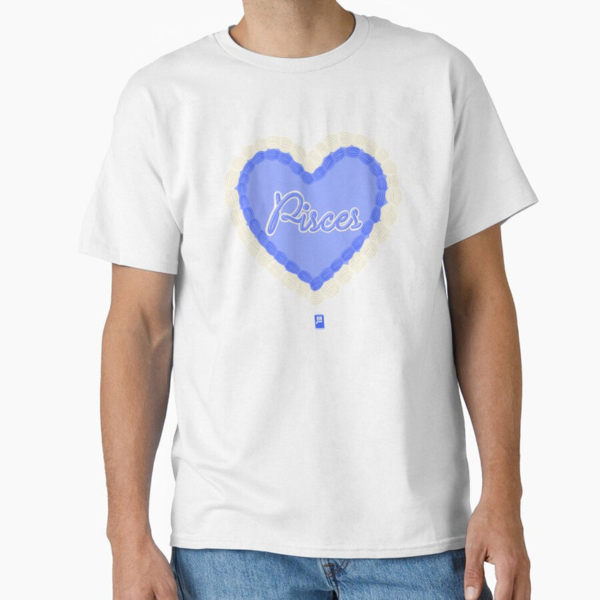 Pisces Aquarius Zodiac Cake - Blue Classic T-Shirt
