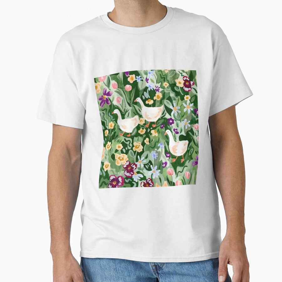 Ducks Flowers Classic T Shirt