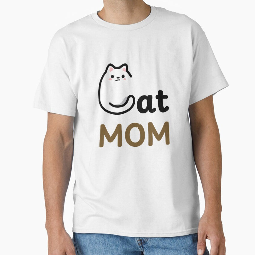Cat Mom Cute Minimalist Pet Lover Shirt Classic T-Shirt