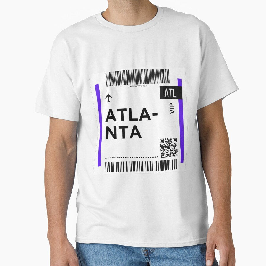 Atlanta Mini Airplane Boarding Pass Classic T Shirt
