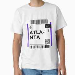 Atlanta Mini Airplane Boarding Pass Classic T Shirt