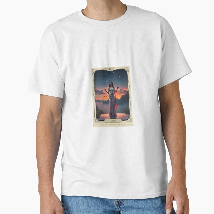 Libra Zodiac Sign Tarot Card Classic T-Shirt