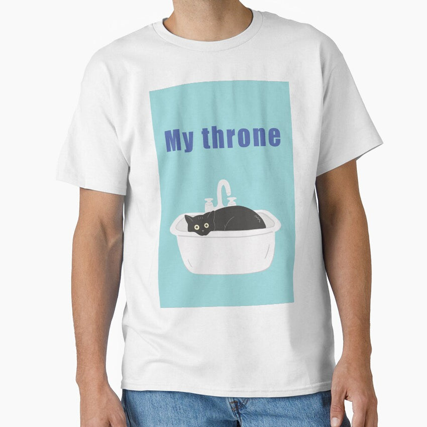 Humorous cat art : My throne Blue version Classic T-Shirt