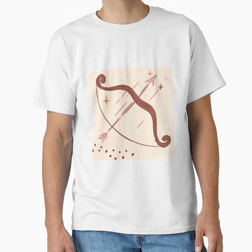 Sagitarius Zodiac Sign Abstract Pastel Art Arrow and Bow Symbol Classic T-Shirt