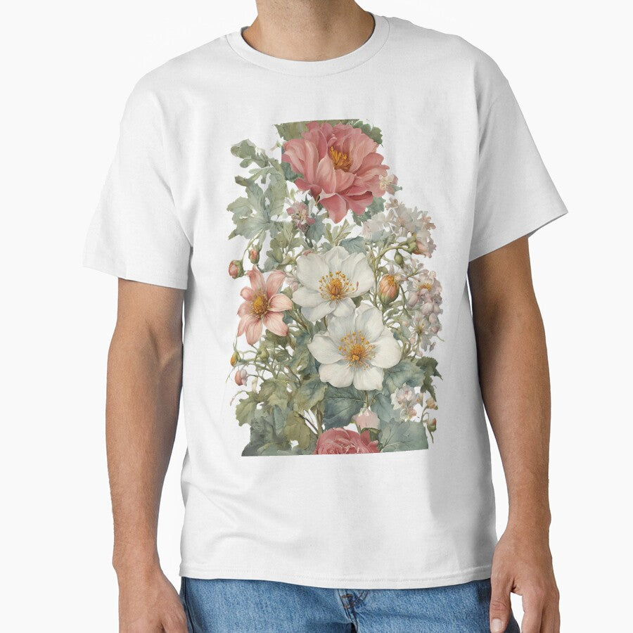 Vintage flower, gorgeous shabby chic rbf2 Classic T-Shirt