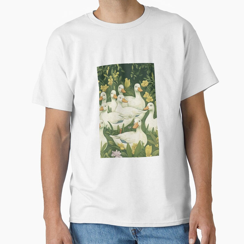 Ducks Amidst Lush Greenery Classic T Shirt
