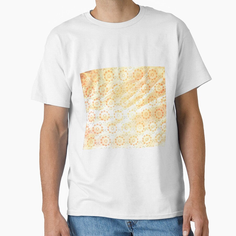 Retro Sixties Yellow Starburst Design Classic T-Shirt