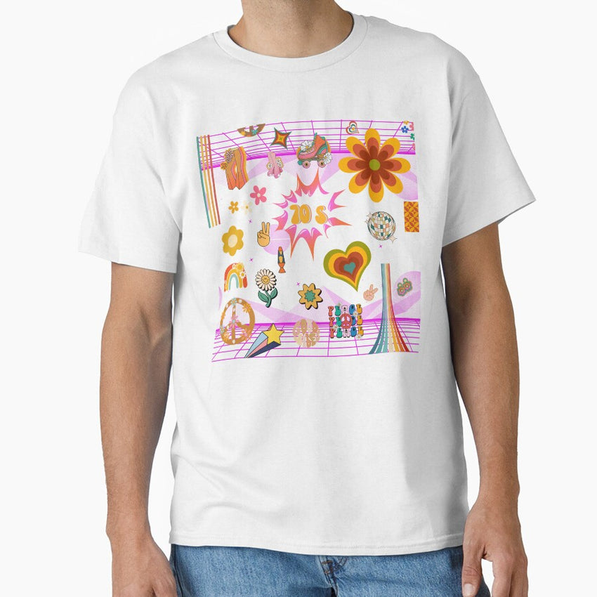 Retro 70s Vibes - Peace, Love, and Groovy Design Classic T-Shirt