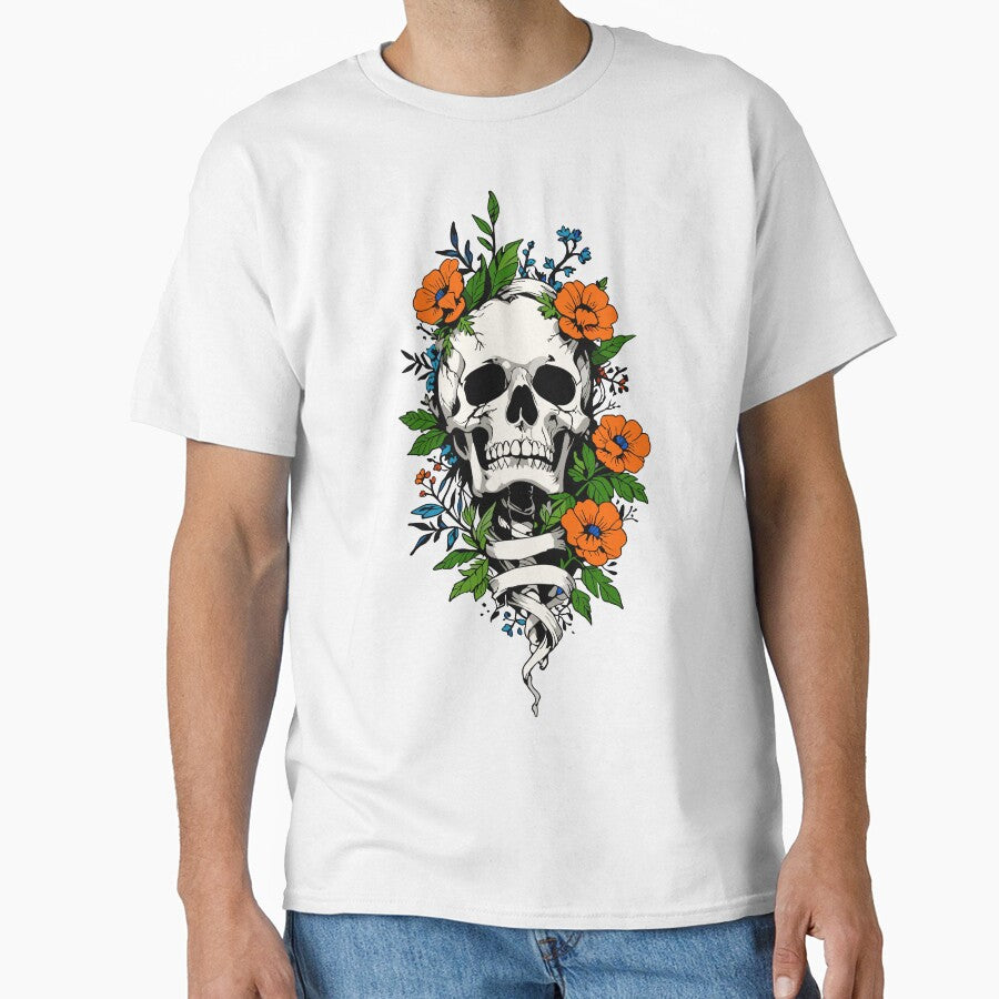 Skull And Petals A Dark Bloom Classic T Shirt