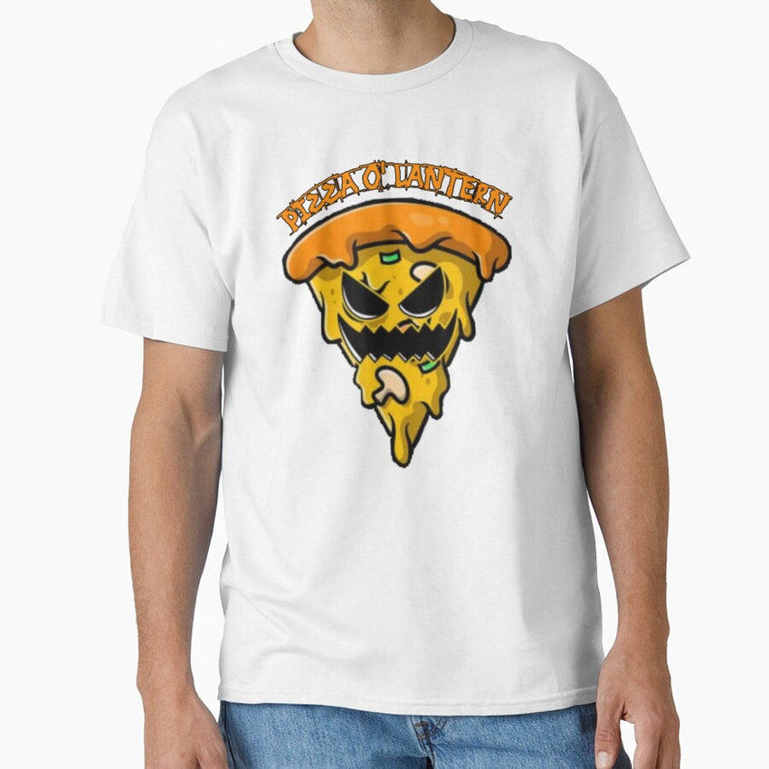 Pizza Jack O Lantern Lazy Halloween Costume Funny Food Classic T-Shirt
