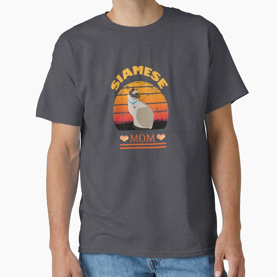 Siamese cat mom retro vintage Classic T-Shirt