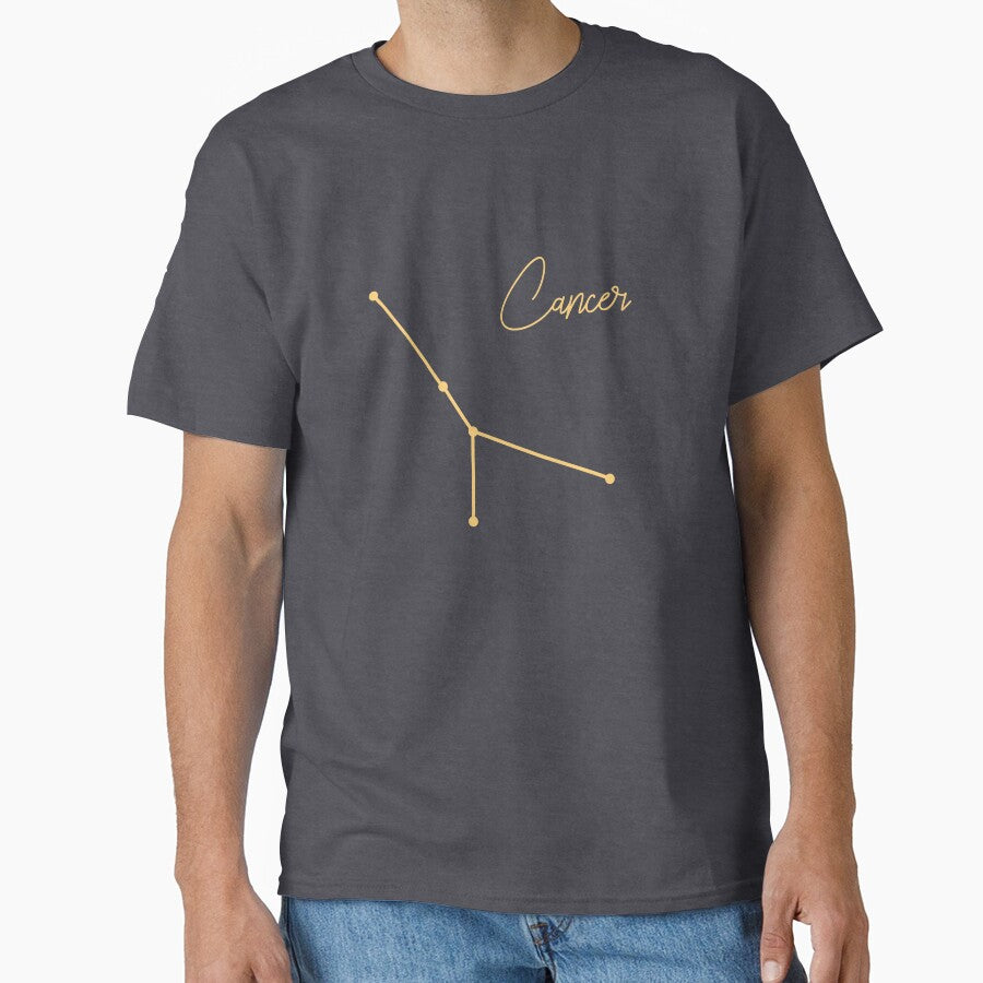 Cancer Zodiac Sign in Navy Classic T-Shirt