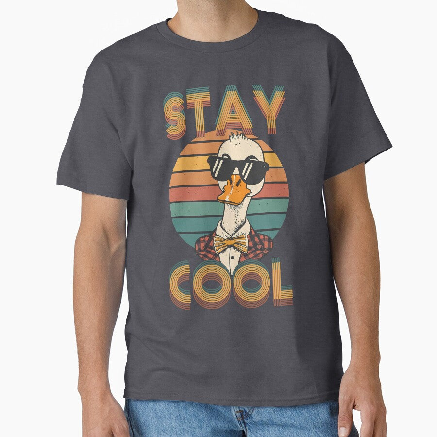 Vintage Duck Stay Cool Retro Sunset Art Classic T Shirt