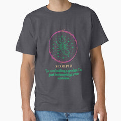 Sparkly Scorpio zodiac- Horoscope star Sign Theme on blue back ground 1 Classic T-Shirt