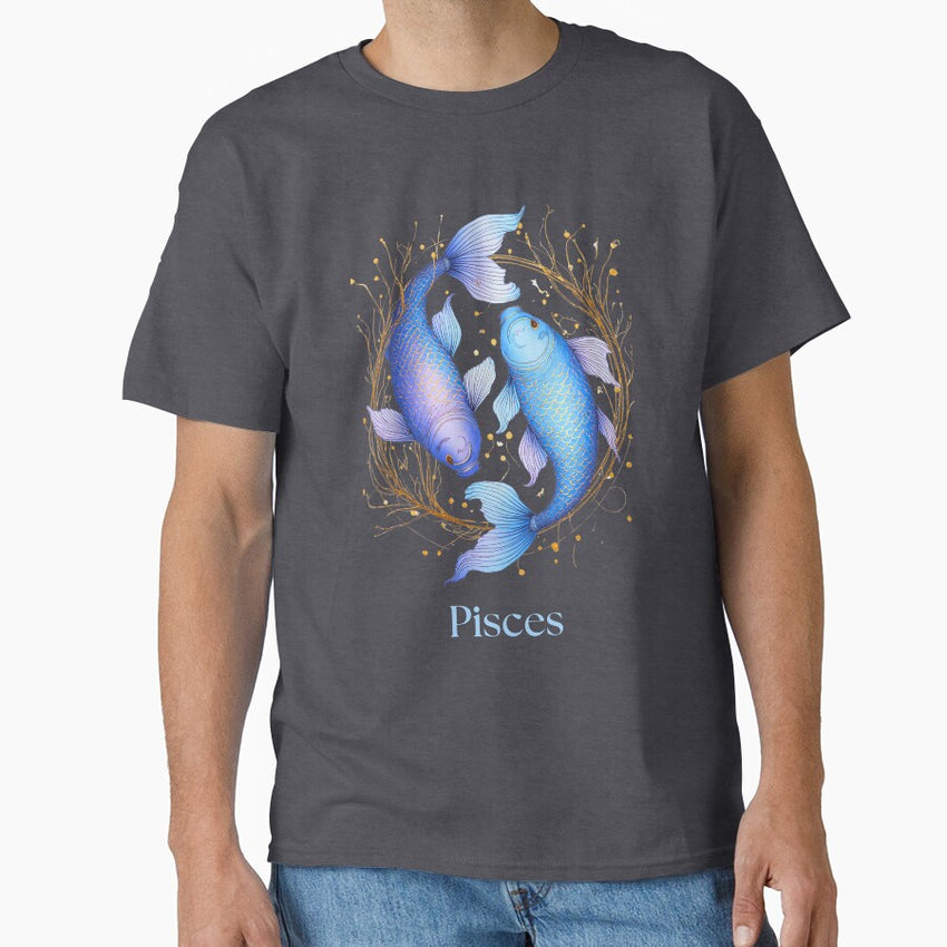 Pisces Zodiac Sign, Two Graceful Koi Fish Classic T-Shirt