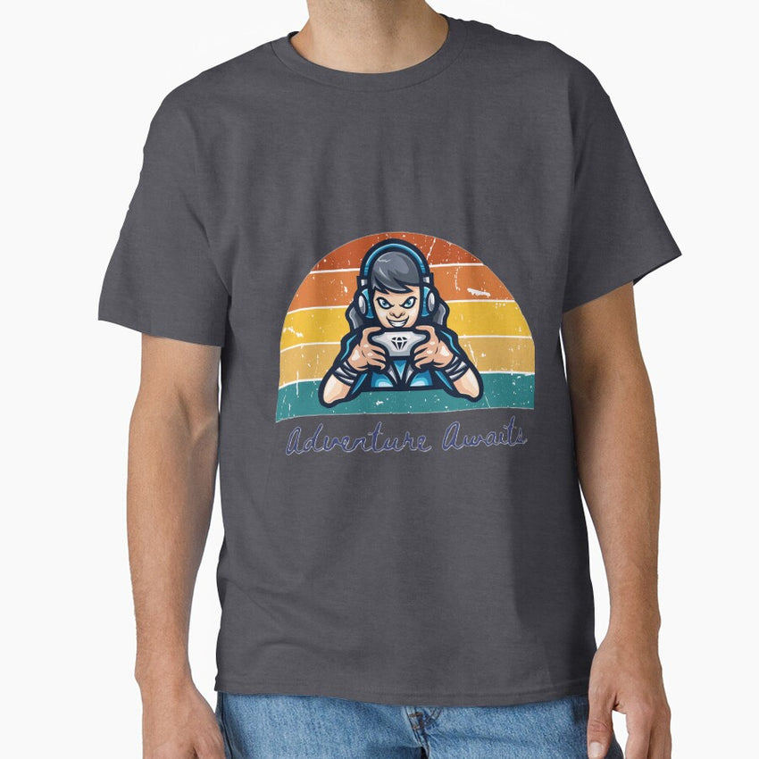 Adventure Awaits Gamer Classic T Shirt