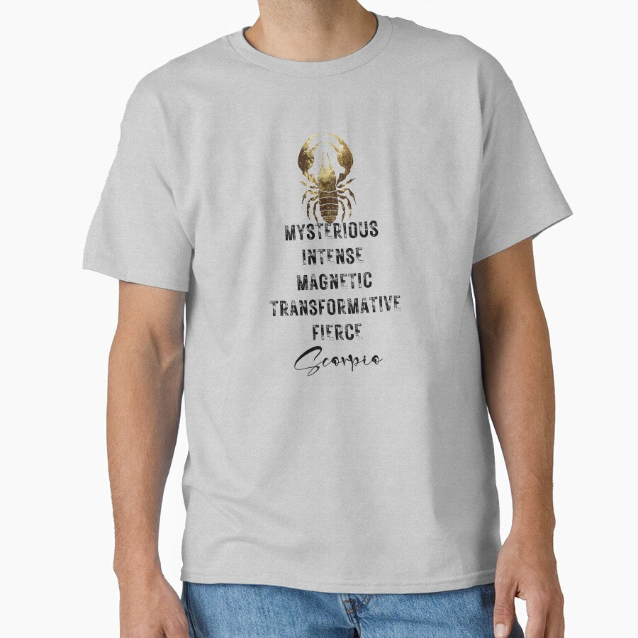 Scorpio The Scorpion Characteristics - Black Writing Classic T-Shirt