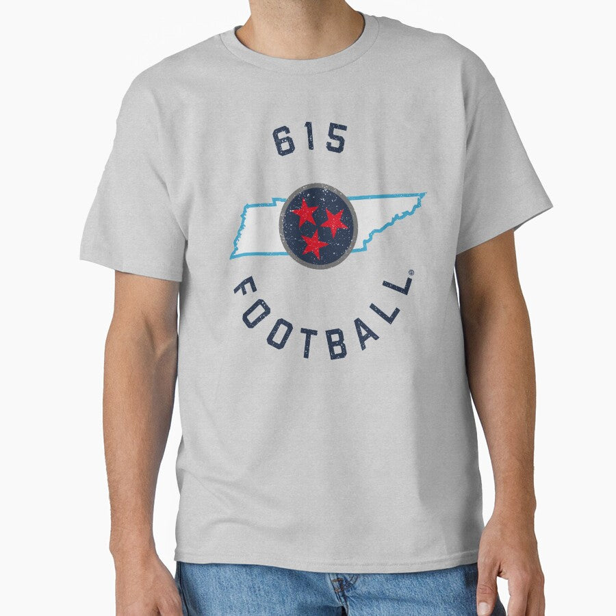 615 Football DamgoodGame Vintage Nashville Tennessee Graphic Classic T-Shirt
