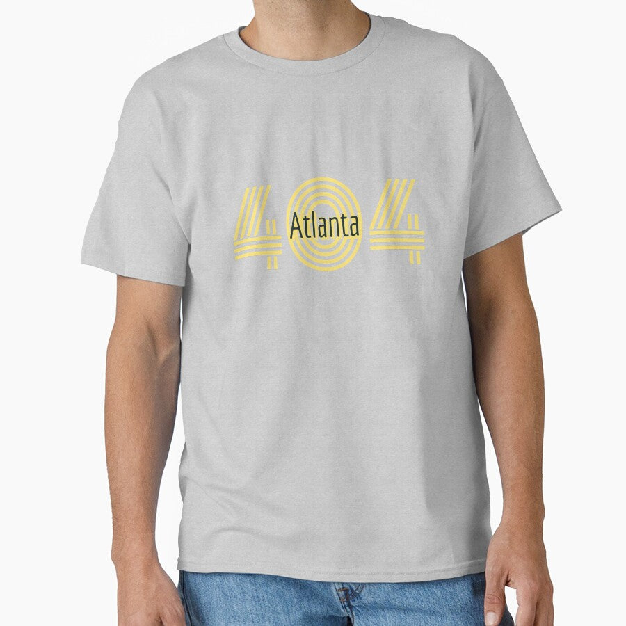 Atlanta 404 Area Code In Yellow And Black Classic T Shirt