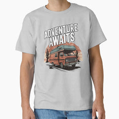 Adventure Awaits Vintage Camper Van Design Classic T Shirt