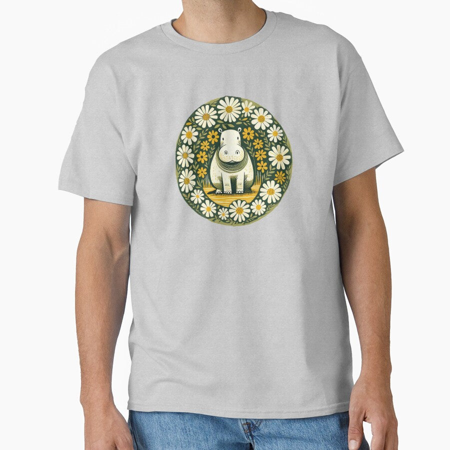 Retro Hippo Classic T-Shirt