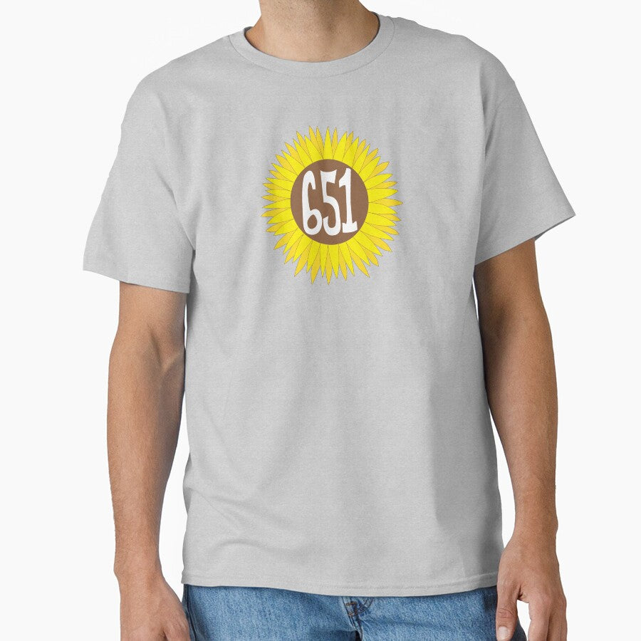 Hand Drawn Minnesota Sunflower 651 Area Code Classic T-Shirt