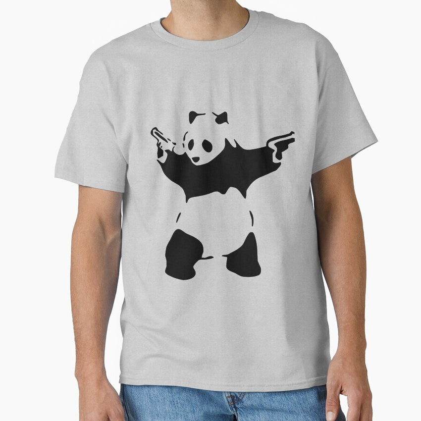 Banksy A Panda With A Gun Classic T Shirt