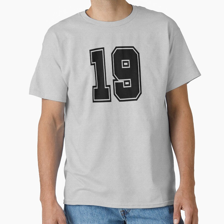 19 shirt number college style football soccer number Classic T-Shirt