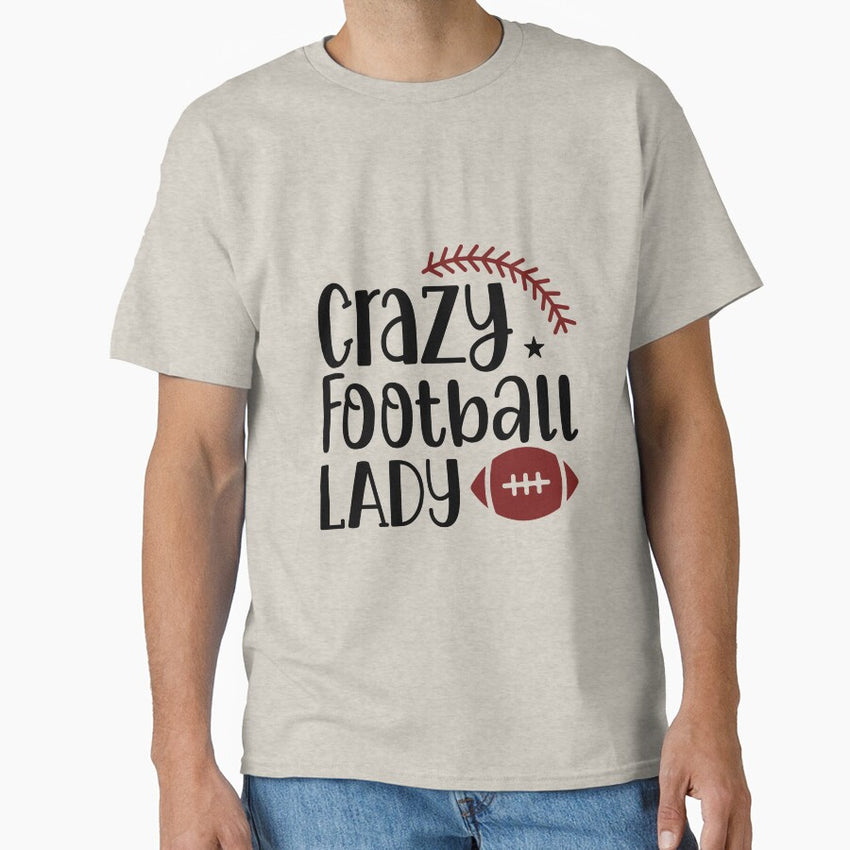 American Football NFL Lady-Crazy Football Lady Classic T-Shirt