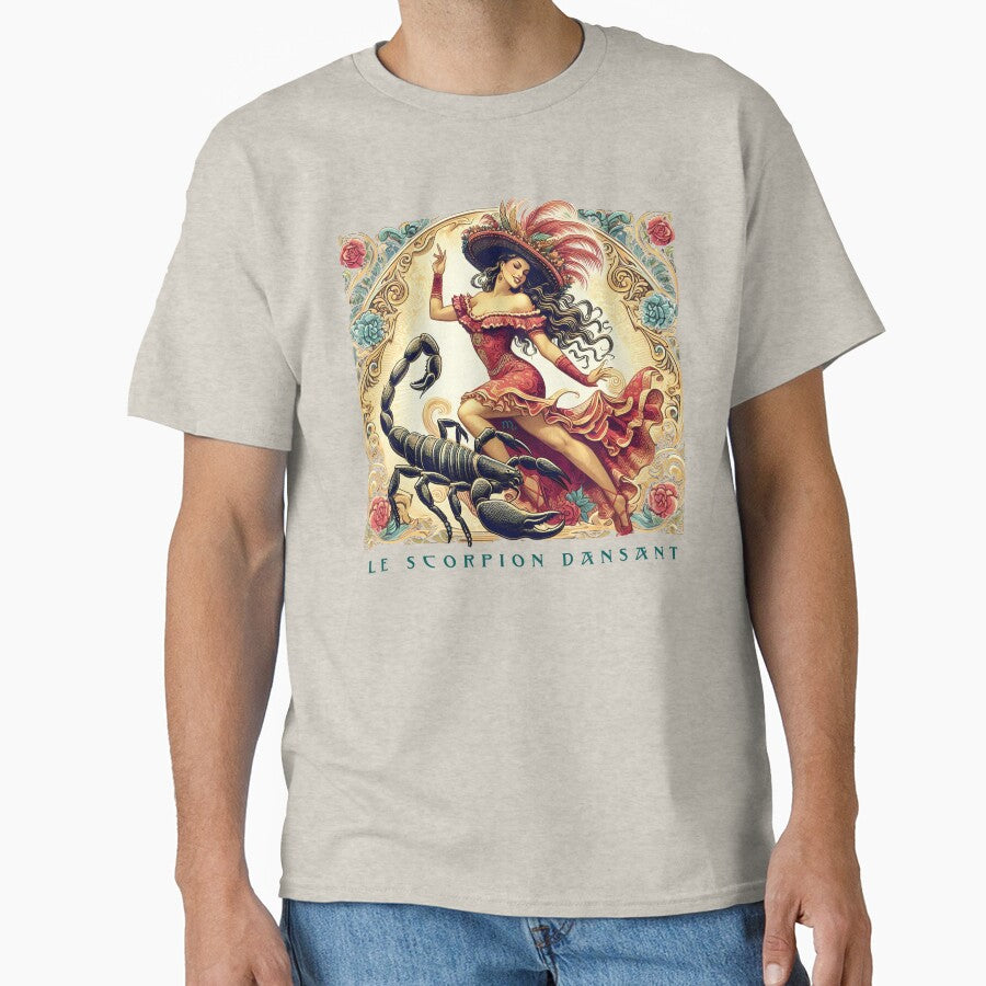 Horoscope Scorpio sign - vintage dancing scorpion & dancer Classic T-Shirt