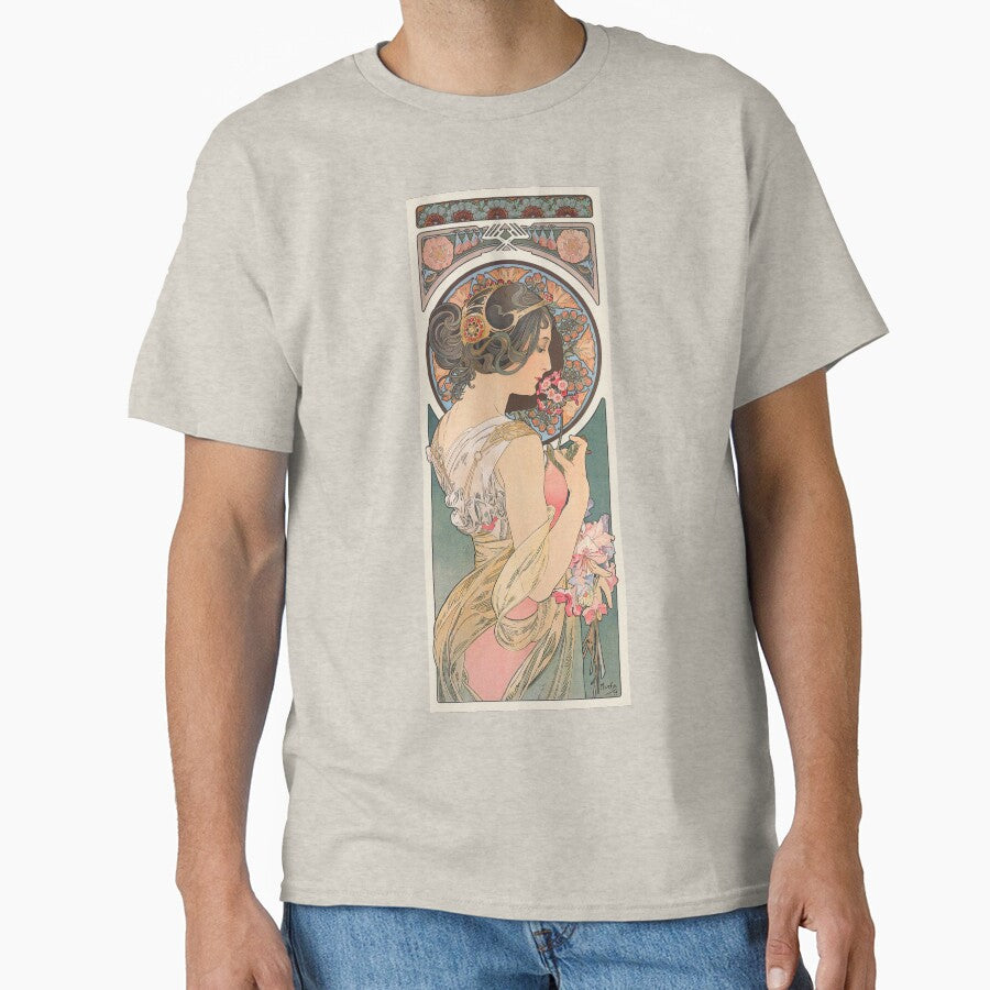 Primrose (1899) by Alphonse Mucha Classic T-Shirt