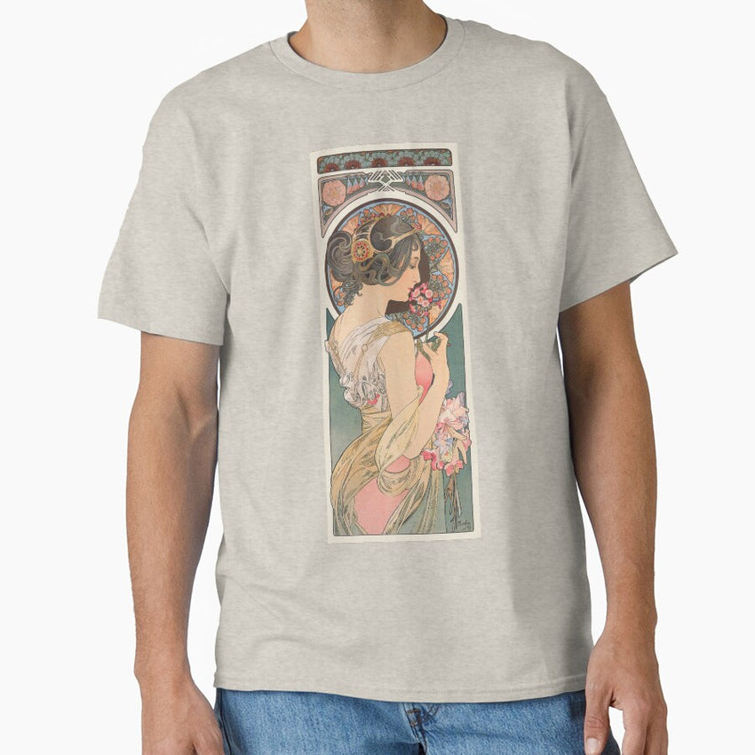 Primrose (1899) by Alphonse Mucha Classic T-Shirt