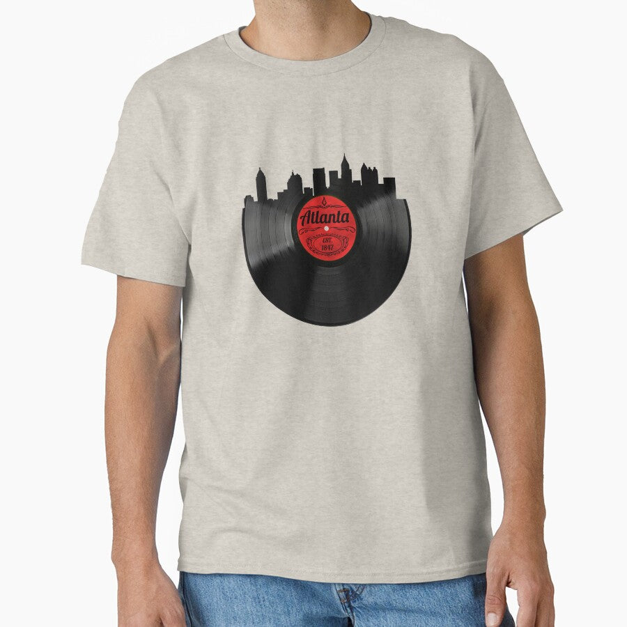 Atlanta Georgia Vinyl Record Skyline Design Classic T Shirt