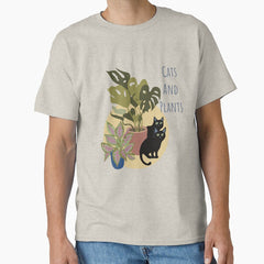 Two Black Cats and Plants Classic T-Shirt