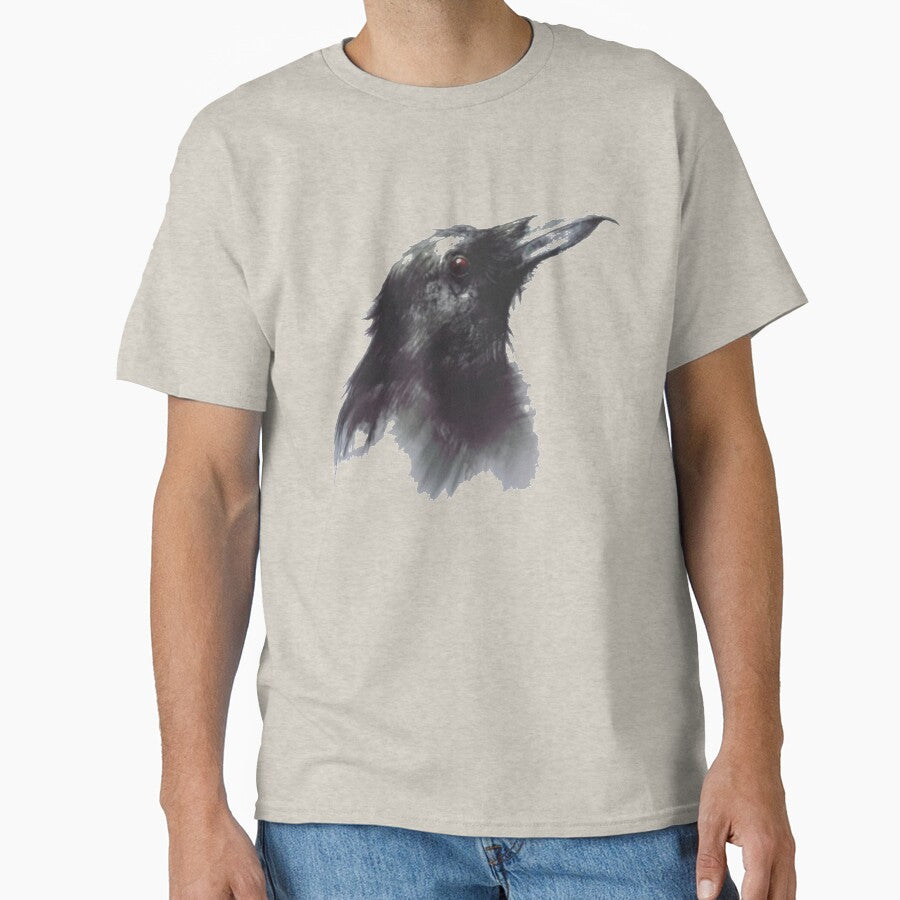 Trendy Crow Print Classic T Shirt