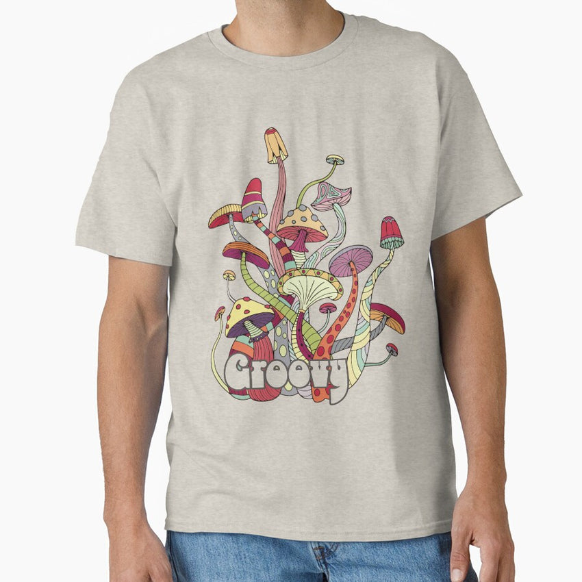 Groovy Funky Mushrooms Classic T-Shirt