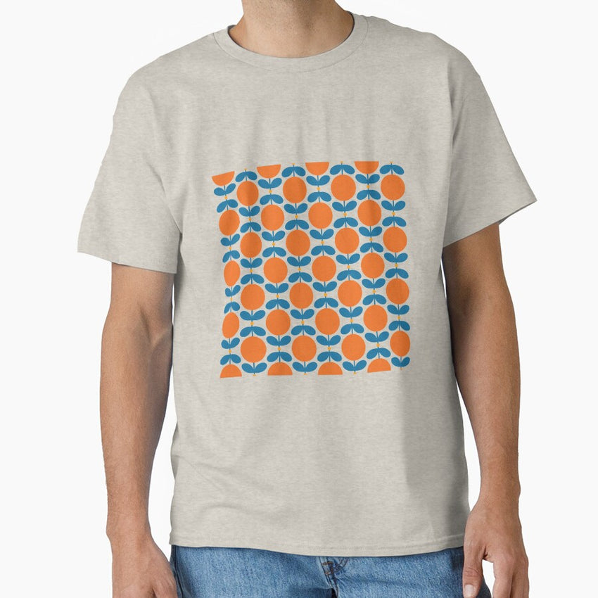 Retro Orange Blossom Pattern Classic T-Shirt