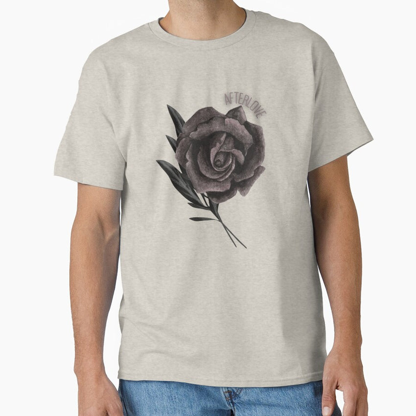 Afterlove Dark Red Rose Design For Gothic Romance Poetic Souls Classic T Shirt