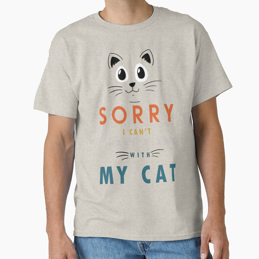 Vintage Sorry I Cant I Have Plans With My Cats Classic T-Shirt