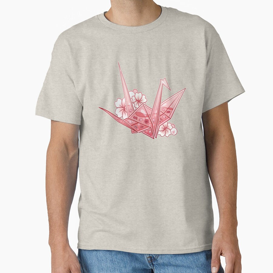 Glass Sakura Origami Crane Classic T Shirt