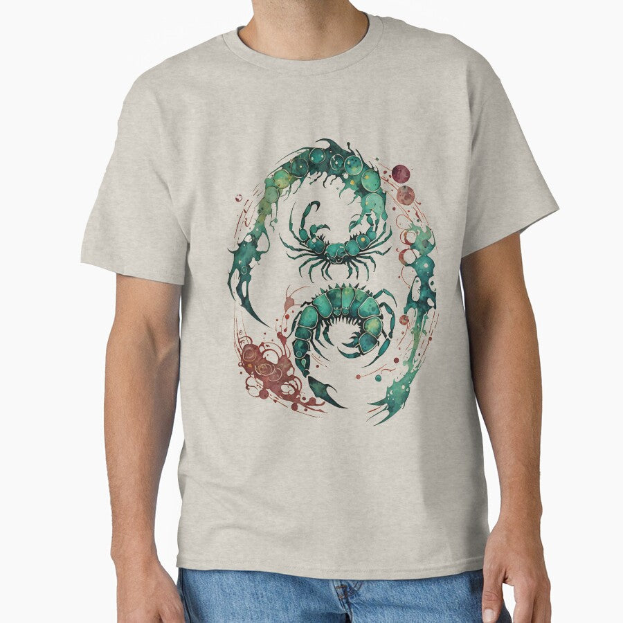 Celestial Zodiac Art: Cancer and Cosmic Dance Classic T-Shirt